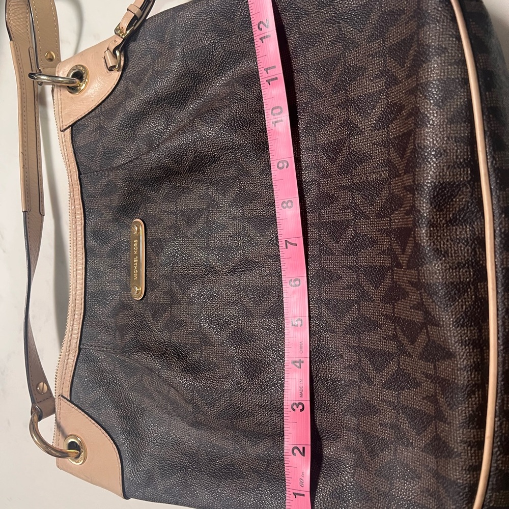 Michael Kors Brown & Beige MK Signature Hobo Shoulder Bag - Picture 8 of 8
